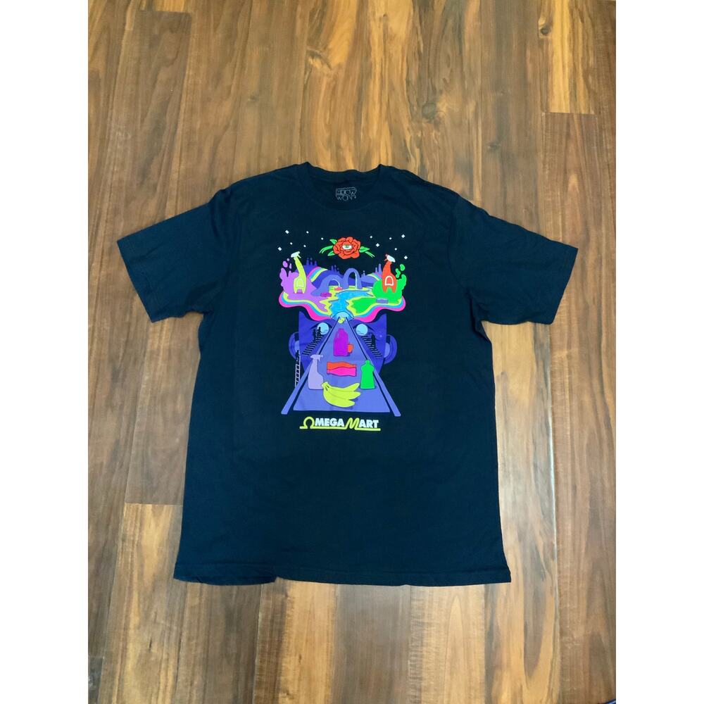 Meow Wolf Omega Mart T Shirt XL Black Graphic Psychedelic Santa Fe Art Tee